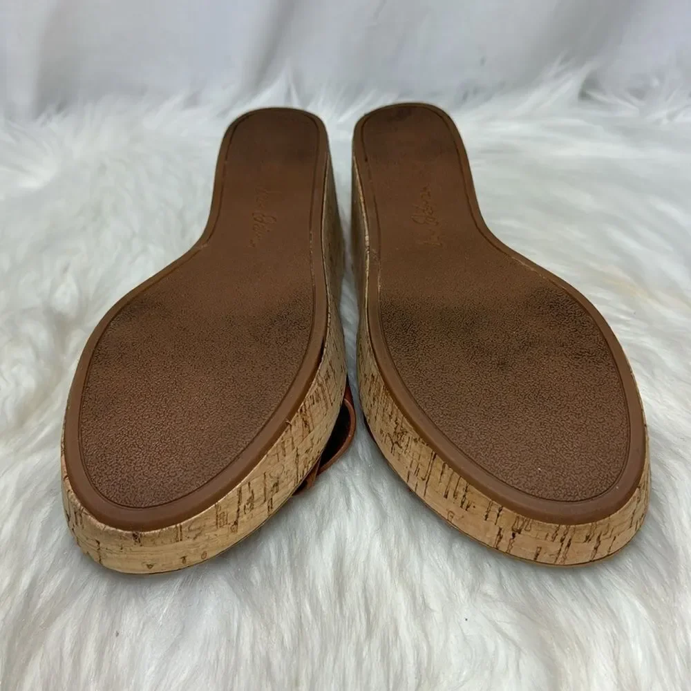 Sam Edelman Raynere Tan Leather Strappy Wedge‎ Mules Sz 8